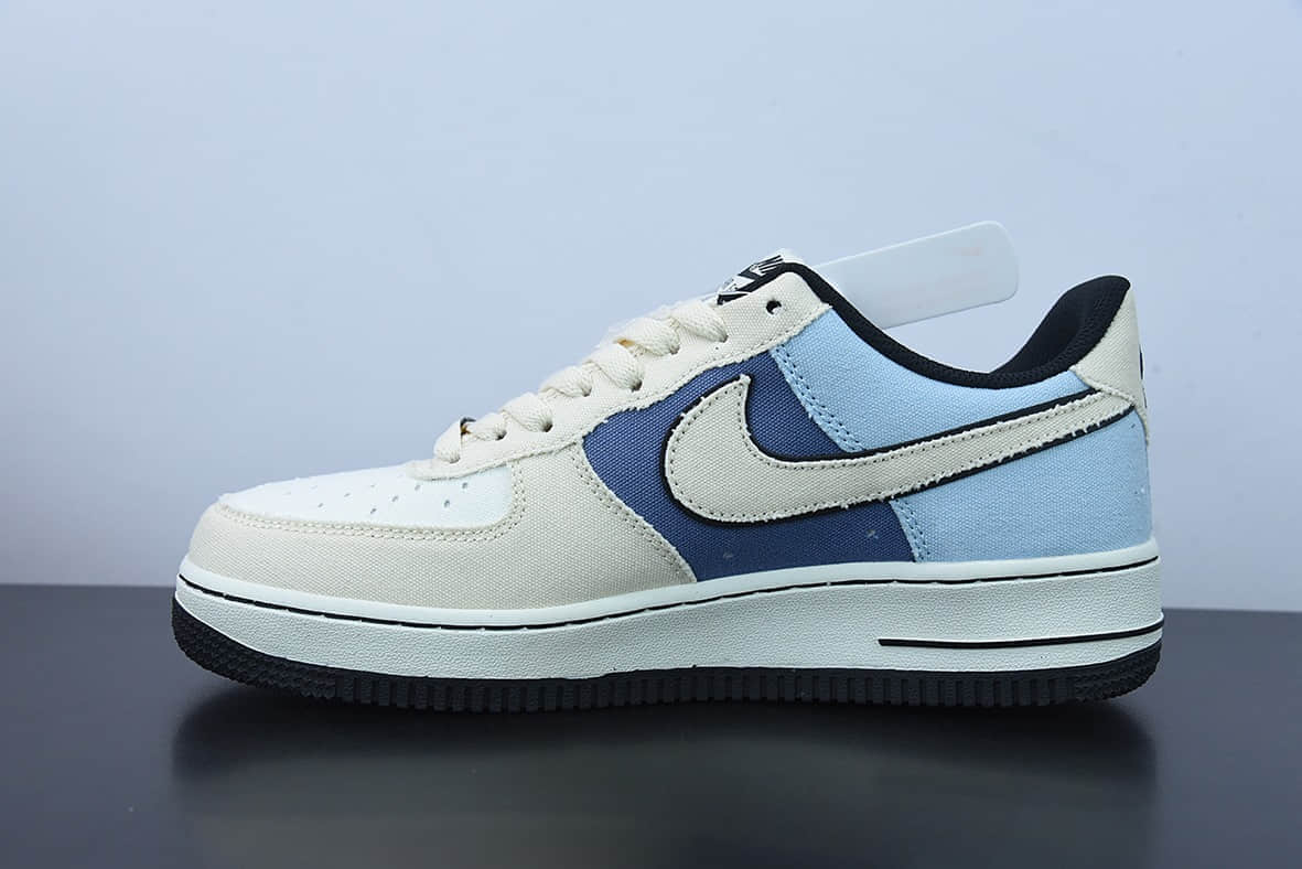 耐克Nike OtomoKatsuhiroxNKAirForce1’07LV8 LowSteamboy OST 空军一号“大友克洋帆布浅灰牛仔蓝黑马低帮休闲板鞋纯原版本 货号：315122-663