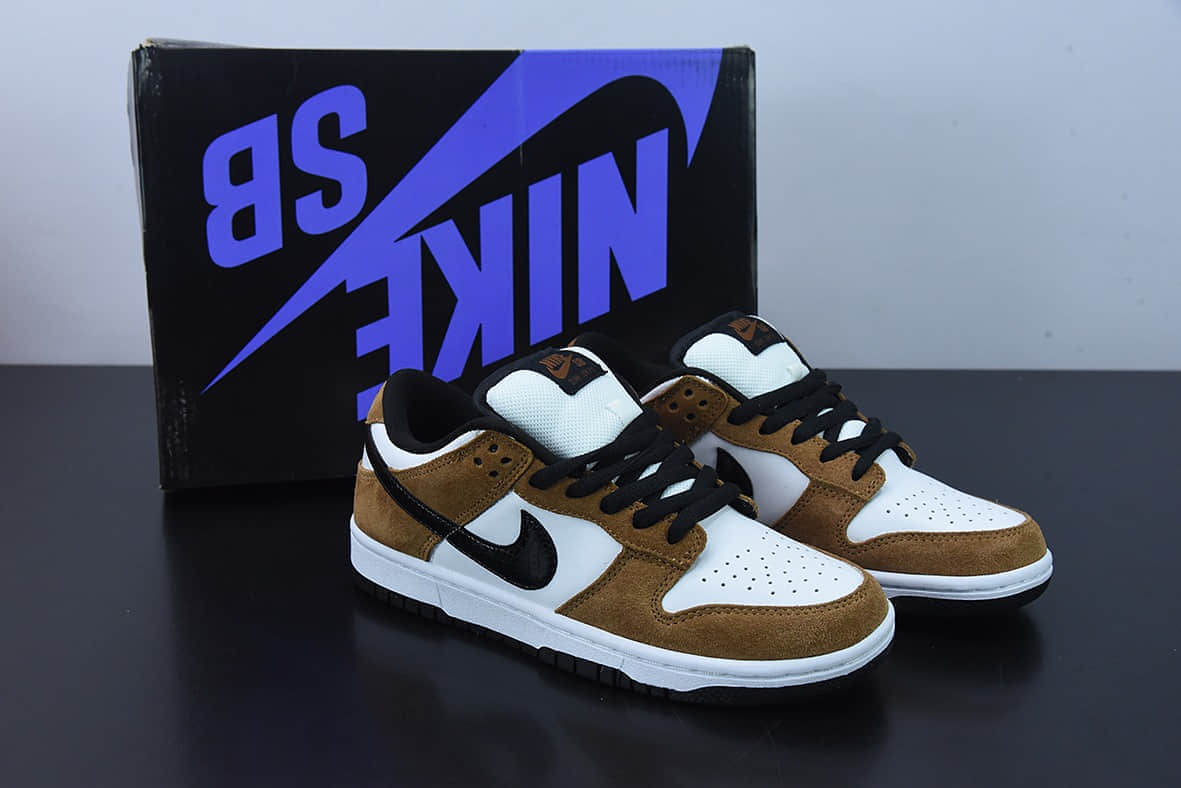 耐克Nike SB Dunk Low SPTrail End Brown翻毛棕白黑蛇纹扣篮系列低帮休闲运动滑板板鞋纯原版本 货号：304292-102