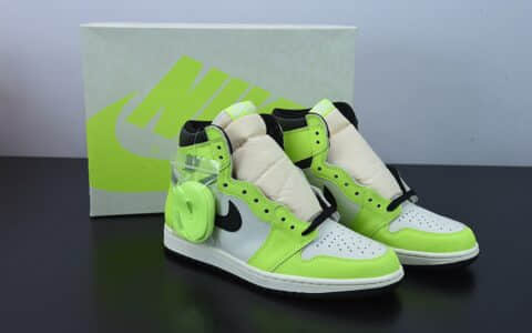 乔丹Air Jordan 1 Volt AJ1乔1白绿高帮男子文化篮球鞋纯原版本 货号：555088-702