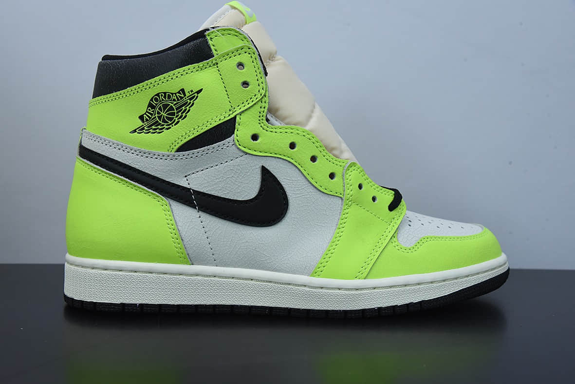 乔丹Air Jordan 1 Volt AJ1乔1白绿高帮男子文化篮球鞋纯原版本 货号：555088-702