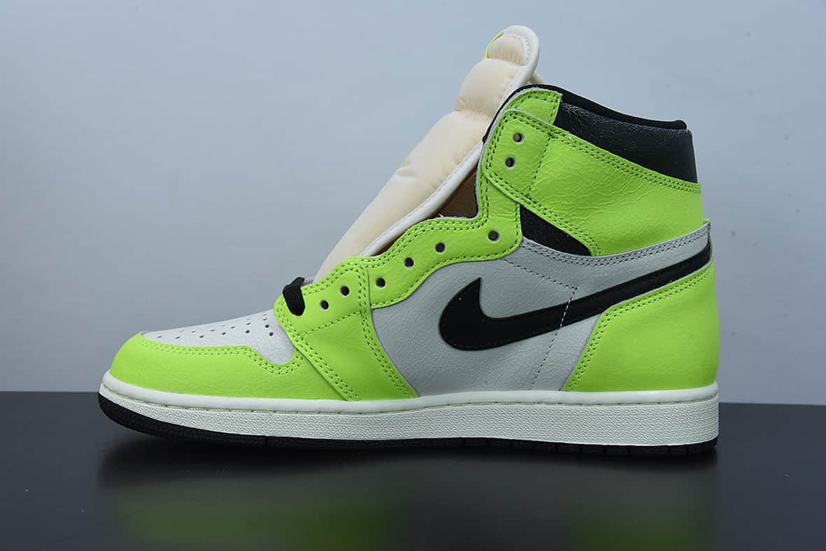 乔丹Air Jordan 1 Volt AJ1乔1白绿高帮男子文化篮球鞋纯原版本 货号：555088-702