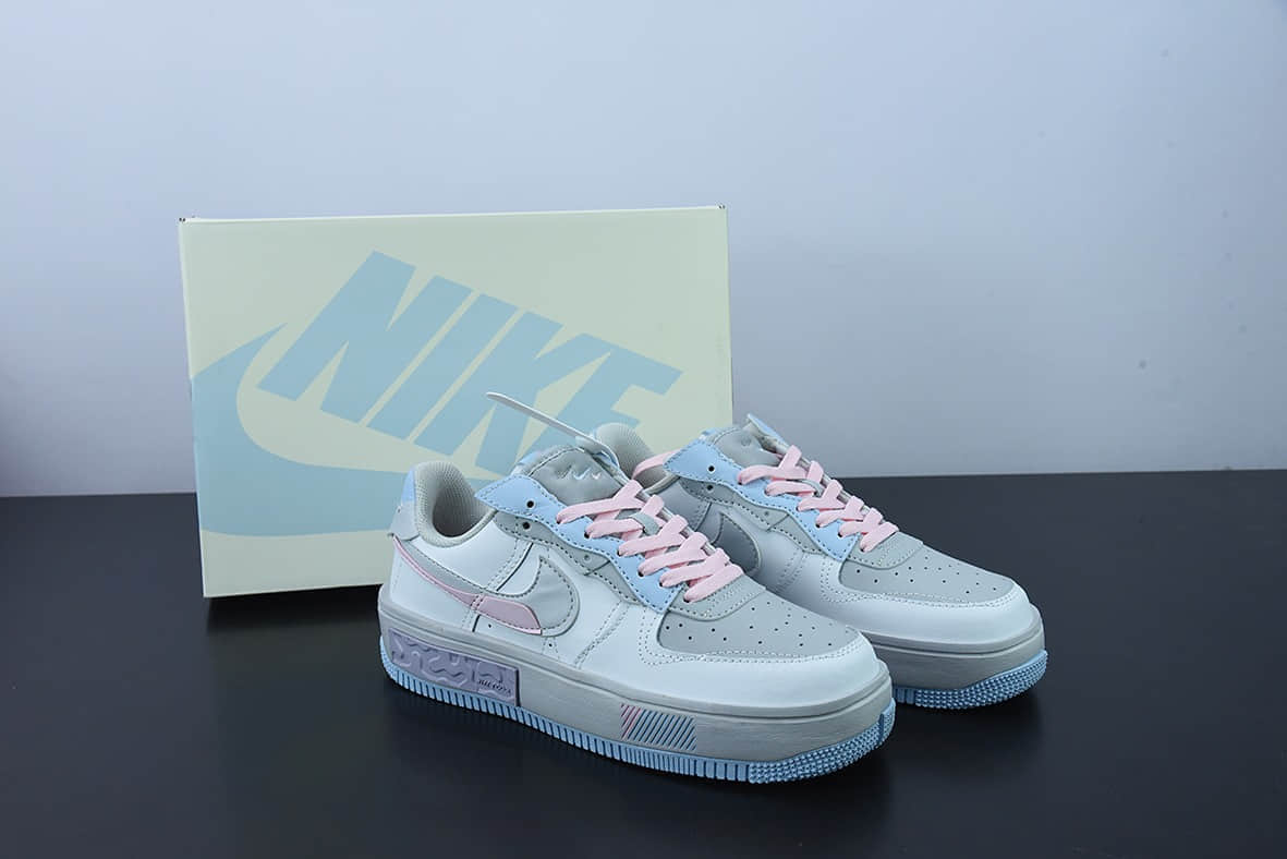 耐克Nike Air Force 1 Fontanka “灰粉蓝紫” 空军丰塔卡系列低帮休闲板鞋纯原版本 货号：CW6688-605