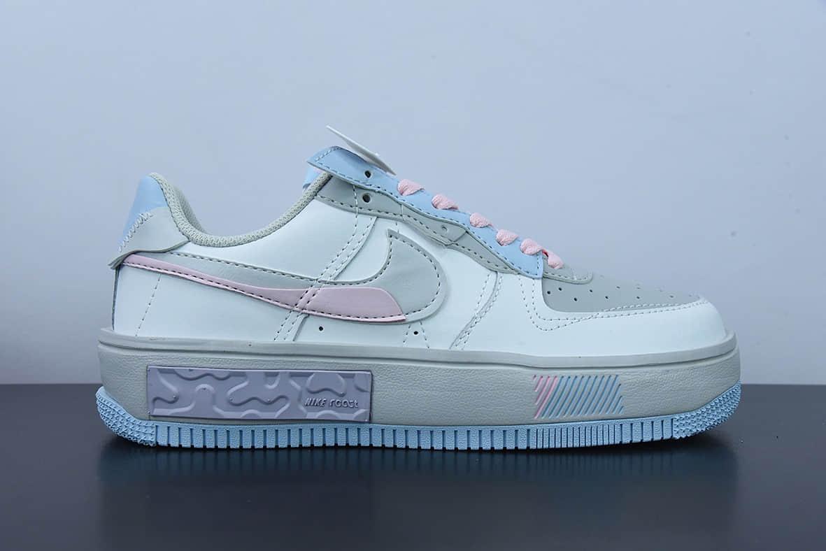 耐克Nike Air Force 1 Fontanka “灰粉蓝紫” 空军丰塔卡系列低帮休闲板鞋纯原版本 货号：CW6688-605