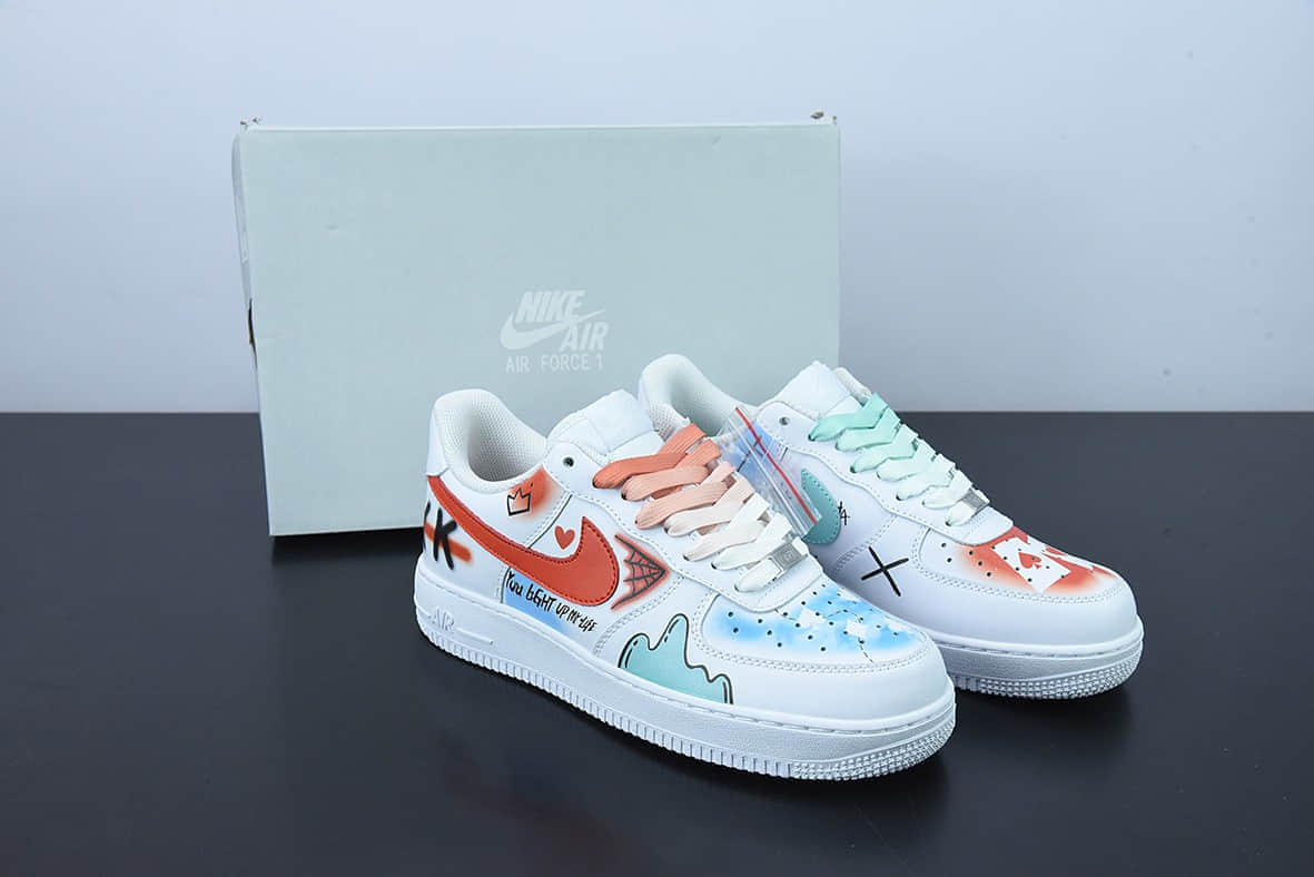 耐克Nike Air Force 1 Low’07 小丑涂鸦配色二次元主题空军一号低帮休闲板鞋纯原版本 货号:CW2288-111