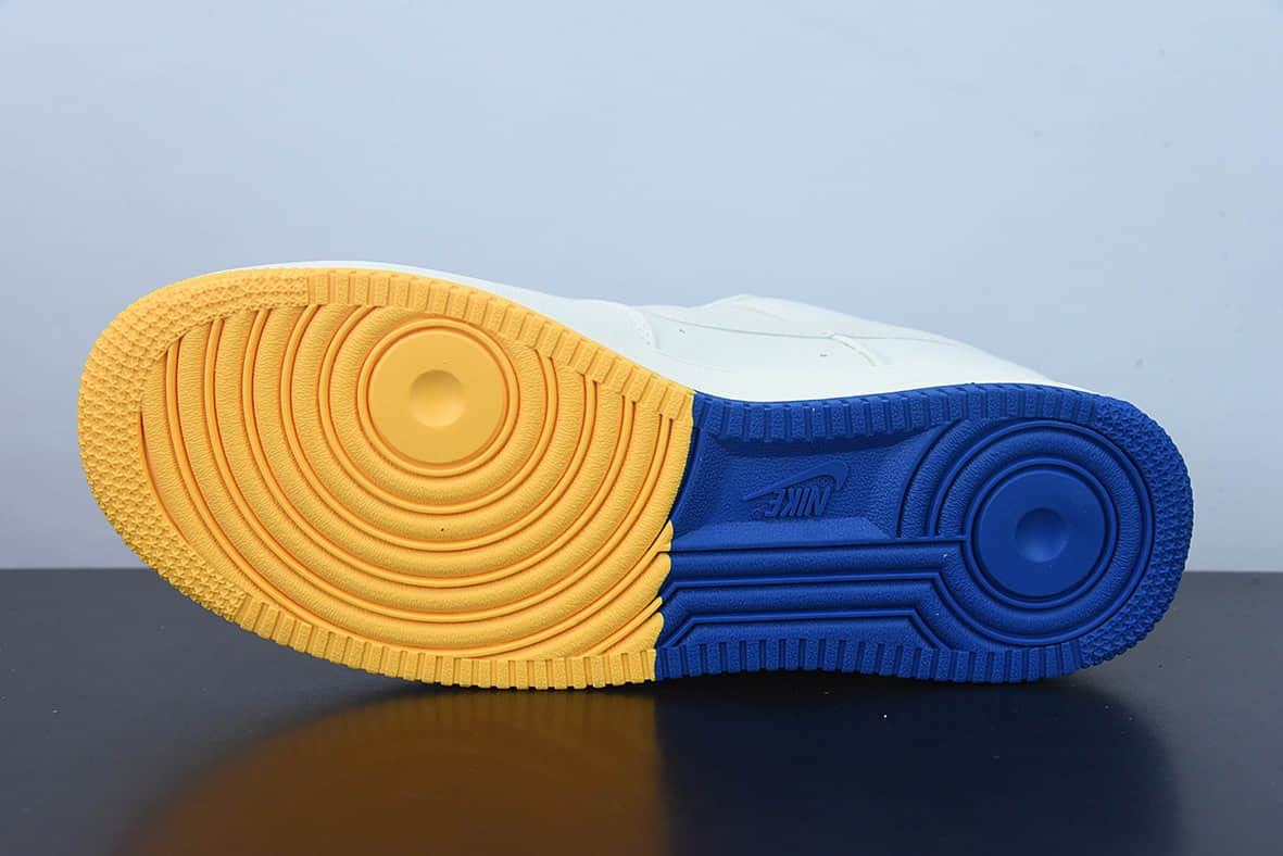 耐克Nike Air Force 1“帆布金州勇士队米白紫黄蓝迷你双钩子空军一号低帮休闲板鞋纯原版本 货号:NA2022-004