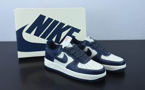 耐克Nike Air Force 1’07 Low 米深蓝马克线满天星配色空军一号低帮休闲板鞋纯原版本 货号：SG6928-698