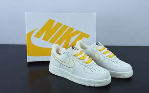 耐克Nike Air Force 1’07 Low 米黄电绣勾空军一号低帮休闲板鞋纯原版本 货号：CL6326-168
