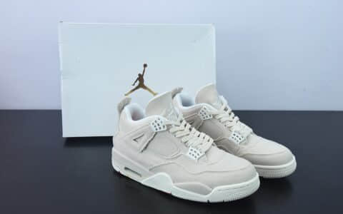 乔丹Air Jordan 4 Rerto“Canvas” AJ4米白帆布小Levi’s中帮篮球鞋纯原版本 货号：DQ4909-100
