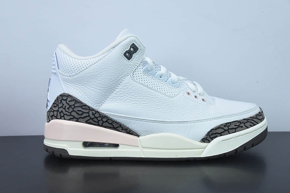 乔丹Air Jordan 3 Atmosphere AJ3 乔3白粉“樱花粉中帮篮球鞋纯原版本 货号:CK9246-102