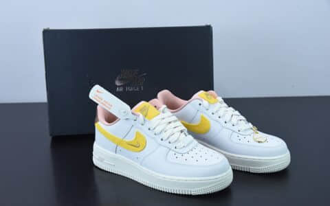 耐克Nike Air Force 1 Low 白黄迷你勾空军一号低帮休闲板鞋纯原版本 货号：DV2183-100