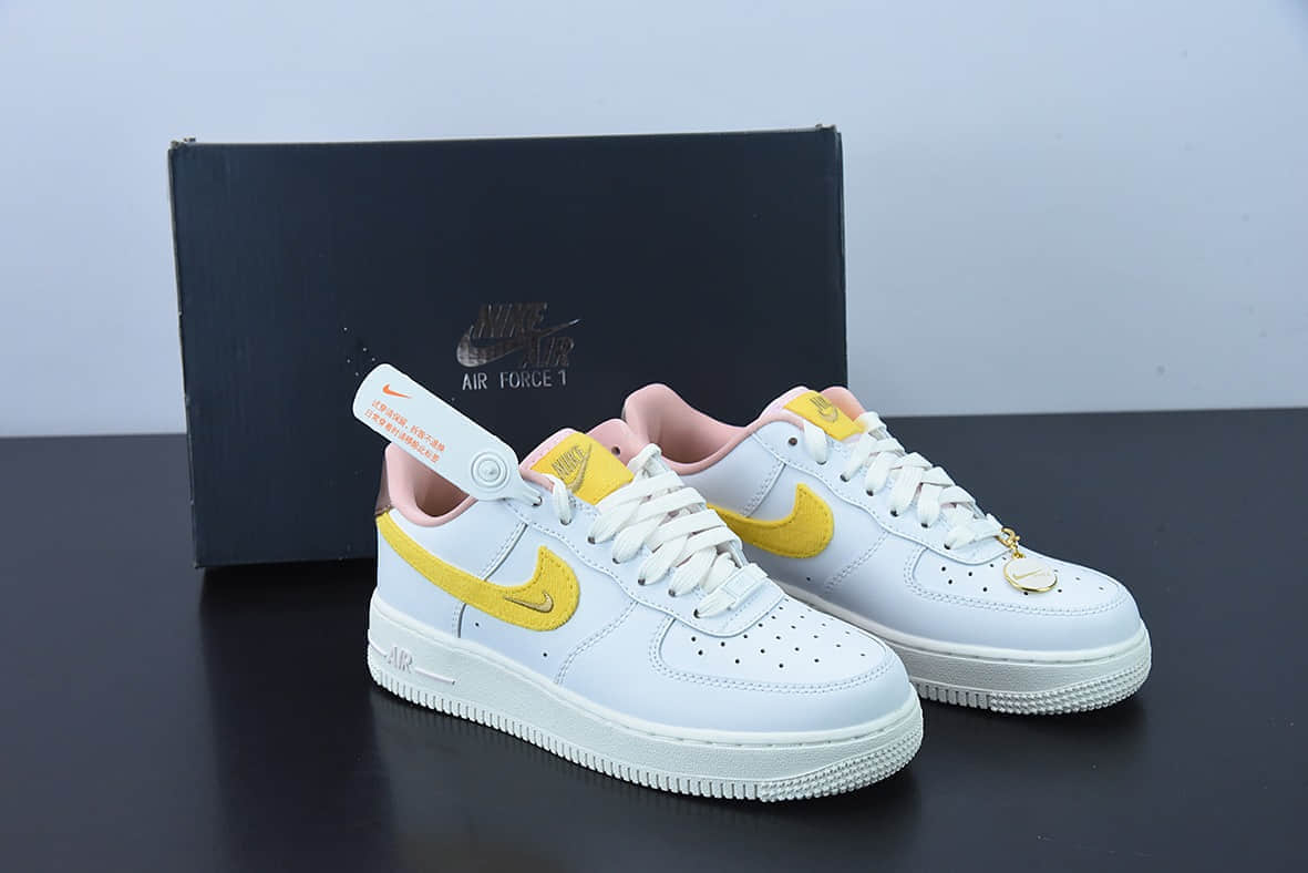 耐克Nike Air Force 1 Low 白黄迷你勾空军一号低帮休闲板鞋纯原版本 货号:DV2183-100