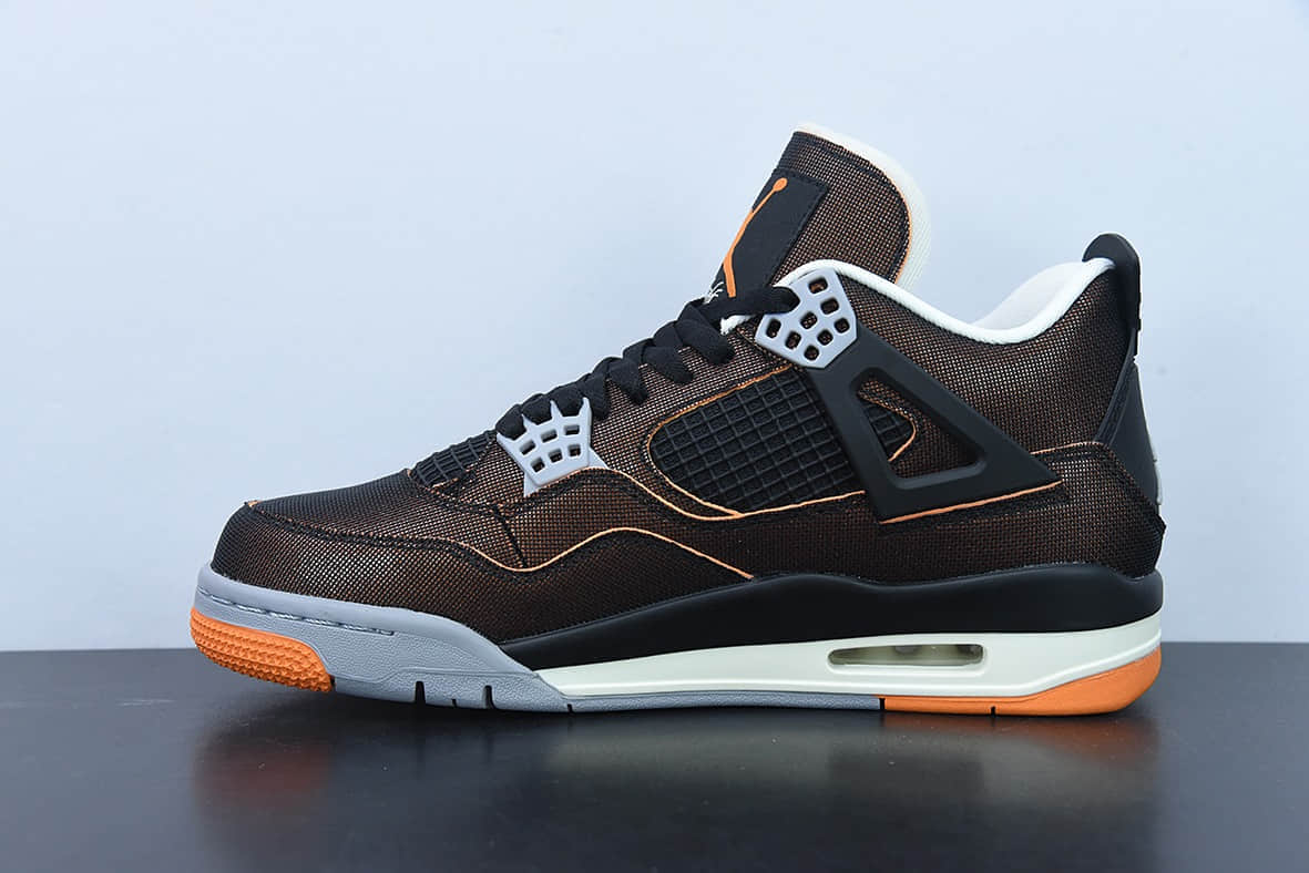 乔丹 Air Jordan 4 Rerto SE“Starfish” 黑橙海星配色AJ4代中帮篮球鞋纯原版本 货号：CW7183-100