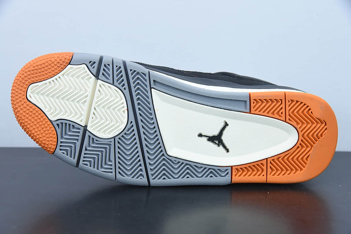 乔丹 Air Jordan 4 Rerto SE“Starfish” 黑橙海星配色AJ4代中帮篮球鞋纯原版本 货号：CW7183-100