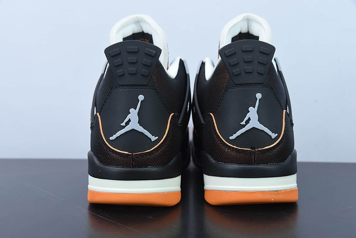 乔丹 Air Jordan 4 Rerto SE“Starfish” 黑橙海星配色AJ4代中帮篮球鞋纯原版本 货号：CW7183-100