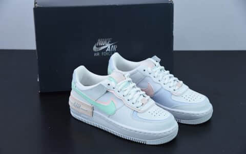 耐克 Nike Air Force 1 '07 Low “白粉绿”拼接马卡龙空军一号低帮休闲板鞋纯原版本 货号：CI0919-117