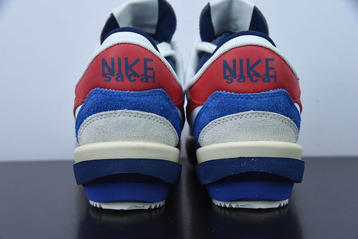 耐克 Nike Sacai x Nk Cortez 白蓝红 50周年纪念款华夫 4.0 运动跑鞋纯原版本 货号:DQ0581-100