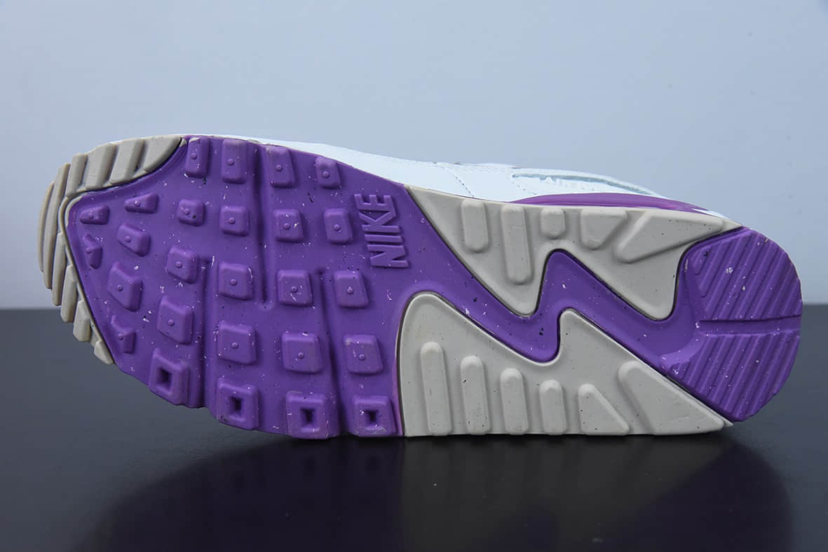 耐克Nike Air Max 90 白紫复古气垫百搭休闲运动慢跑鞋纯原版本 货号：CJ0623-100