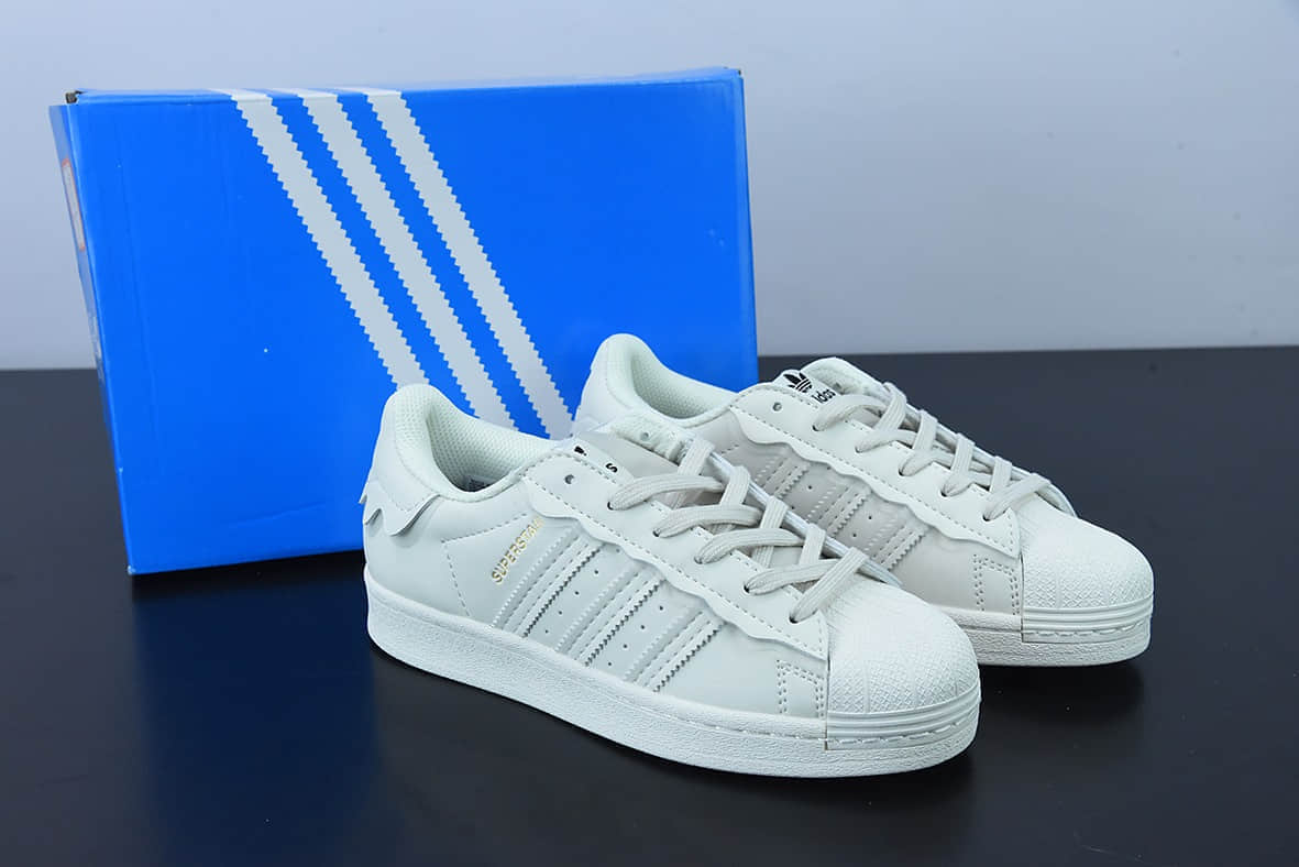 阿迪达斯Adidas Originals Superstar 奶白花边雪糕贝壳头经典百搭休闲运动板鞋纯原版本 货号:GW4441