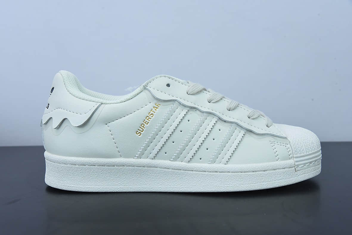 阿迪达斯Adidas Originals Superstar 奶白花边雪糕贝壳头经典百搭休闲运动板鞋纯原版本 货号:GW4441