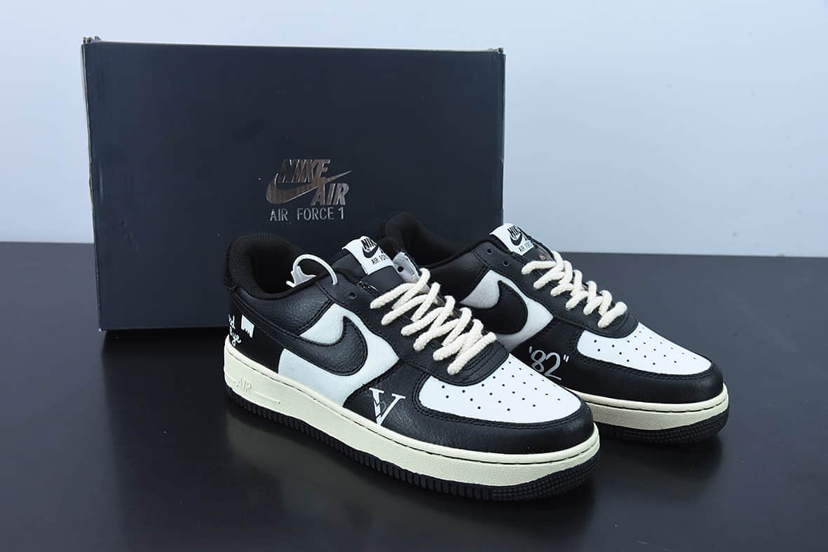 耐克Nike Air Force 1 Low’07  黑白字母印花空军一号低帮休闲板鞋纯原版本 货号：DO5220-168