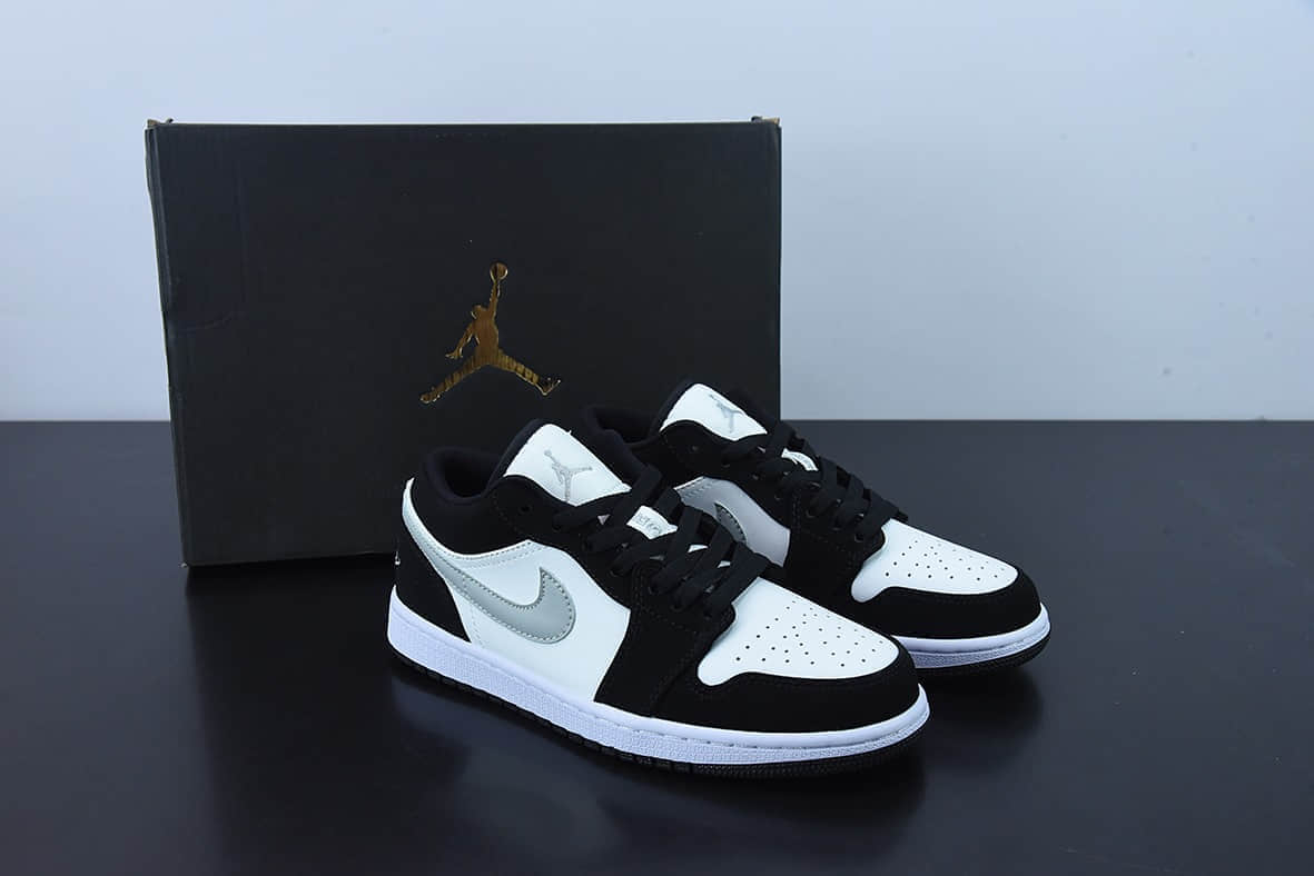 乔丹Air Jordan 1 Low New Emerald 磨砂黑白低帮经典复古文化休闲运动篮球鞋纯原版本 货号：552780-018