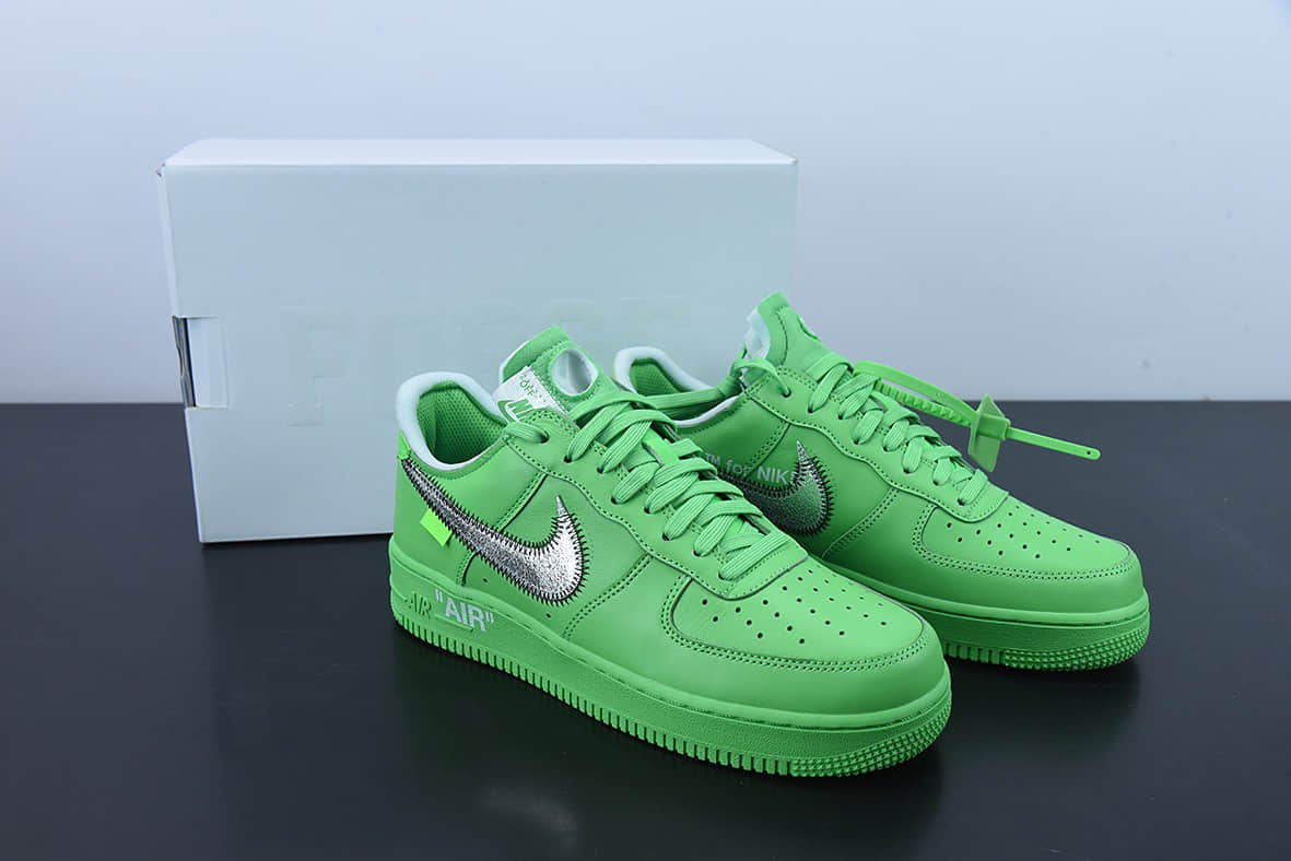 耐克Nike OFF-WHITE X NK Air Force 1 Green OW联名绿色博物馆空军一号低帮休闲板鞋纯原版本 货号：DX1419-300