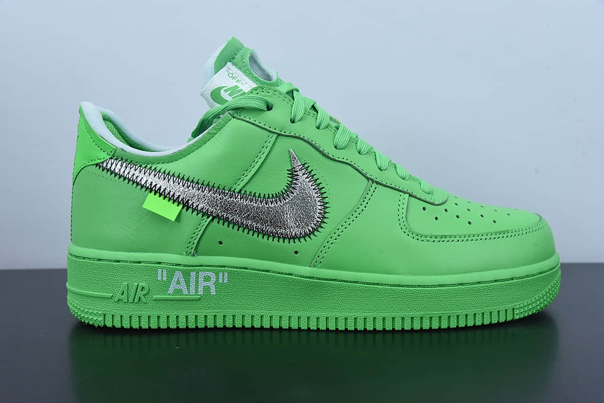 耐克Nike OFF-WHITE X NK Air Force 1 Green OW联名绿色博物馆空军一号低帮休闲板鞋纯原版本 货号：DX1419-300