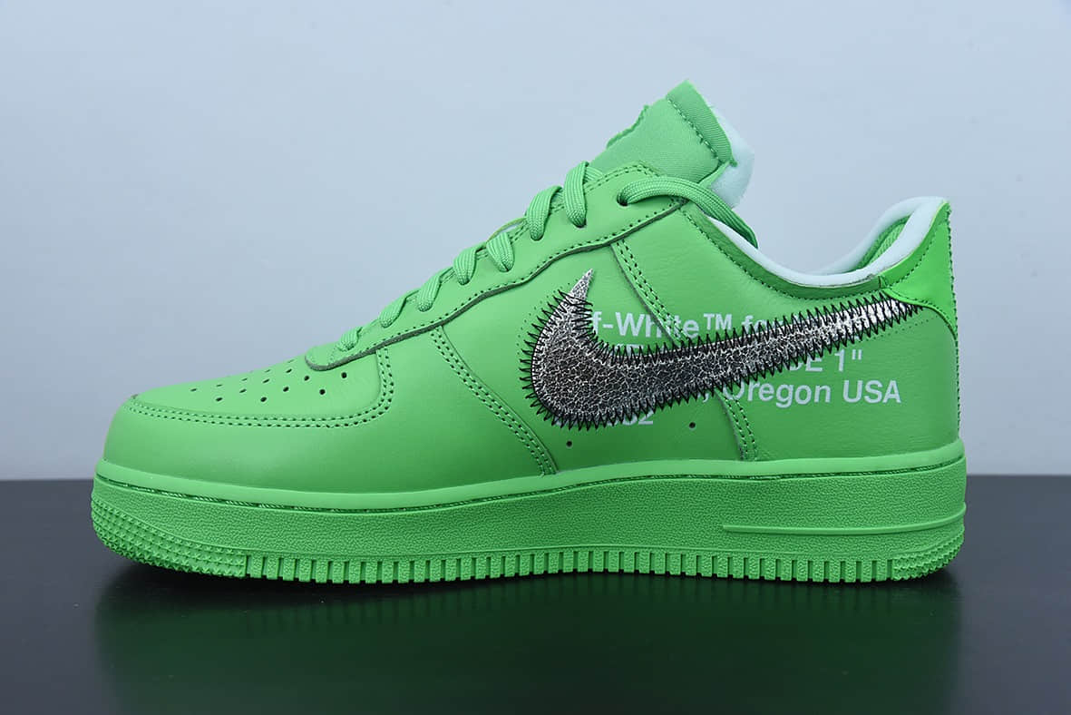 耐克Nike OFF-WHITE X NK Air Force 1 Green OW联名绿色博物馆空军一号低帮休闲板鞋纯原版本 货号：DX1419-300