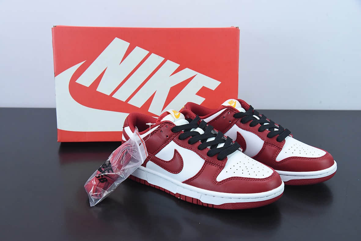 耐克Nike Dunk Low Gym Red 白红金字SB低帮运动休闲板鞋纯原版本 货号：DD1391-602
