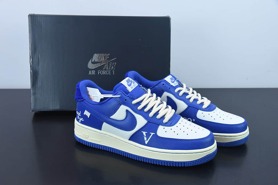 耐克Nike Air Force 1 Low’07 白蓝涂鸦二次元复古主题空军一号低帮休闲板鞋纯原版本 货号：DO5220-165