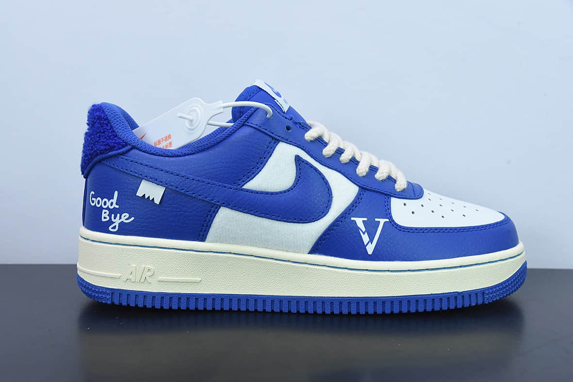 耐克Nike Air Force 1 Low’07 白蓝涂鸦二次元复古主题空军一号低帮休闲板鞋纯原版本 货号：DO5220-165