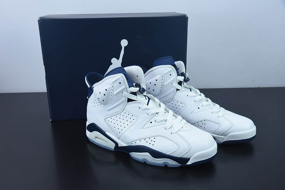 乔丹Air Jordan 6 Retro 白蓝午夜蓝乔丹AJ6代复古休闲文化篮球鞋纯原版本 货号：CT8529-141