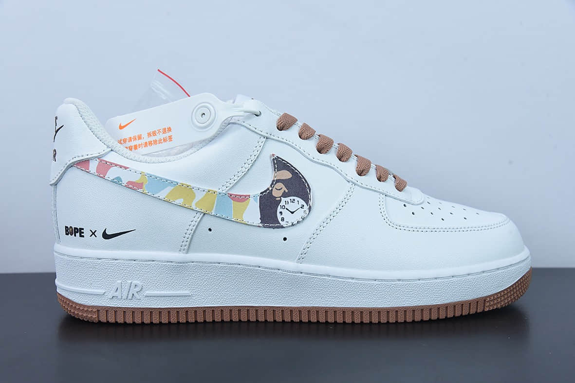 耐克Nike Air Force 1 ’07 “白棕涂鸦”空军一号低帮休闲板鞋纯原版本 货号:AF1234-003