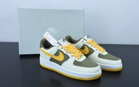 耐克Nike Air Force 1 Low 米白黄绿拼接空军一号低帮运动休闲板鞋纯原版本货号：AQ2288-111