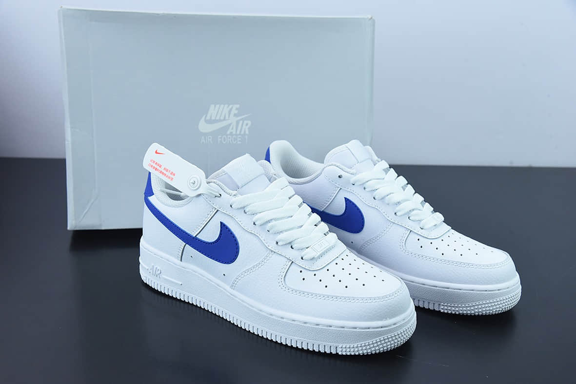耐克Nike Wmns Air Force 1´07WhiteNoble Red白蓝空军一号低帮休闲板鞋纯原版本 货号：315115-155