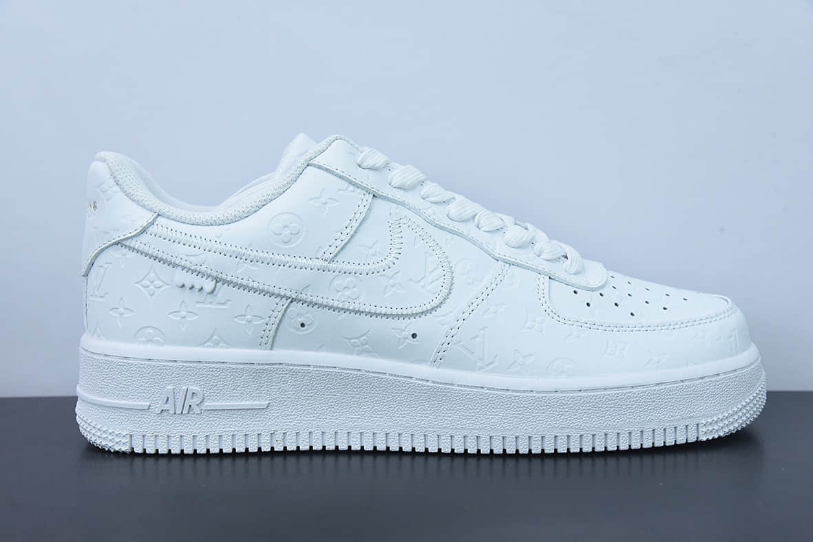 耐克Nike Air Force 1 Low LV联名款纯白印花空军一号低帮百搭休闲运动板鞋纯原版本 货号: LD0212
