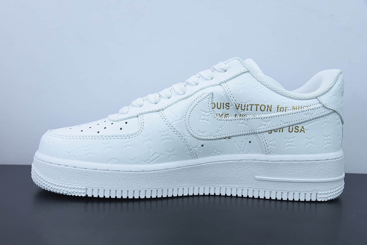 耐克Nike Air Force 1 Low LV联名款纯白印花空军一号低帮百搭休闲运动板鞋纯原版本 货号: LD0212