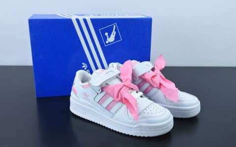 阿迪达斯Adidas Originals Forum 84 Low白粉夏日丝带毕业季巨献低帮复古休闲板鞋纯原版本 货号：Q47375