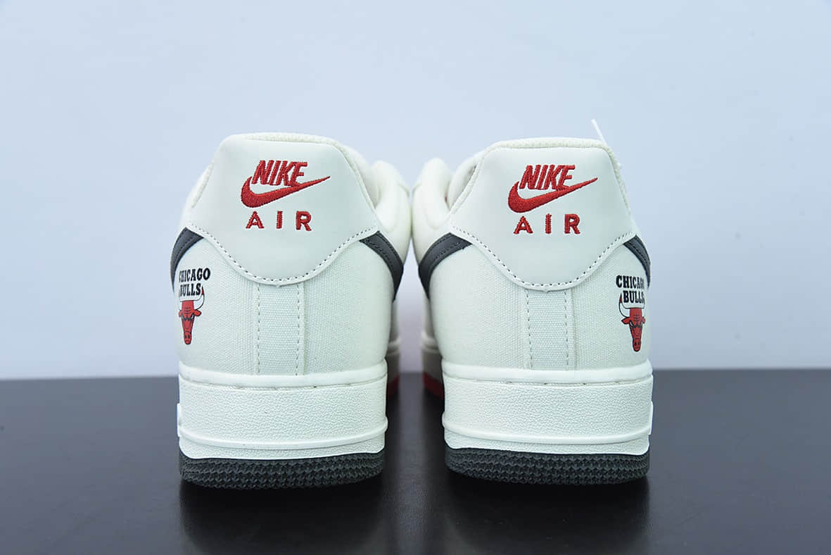 耐克Nike Air Force 1 AF1 白黑红帆布多钩NBA芝加哥公牛城市限定款空军一号低帮休闲板鞋纯原版本 货号：NA2022-005