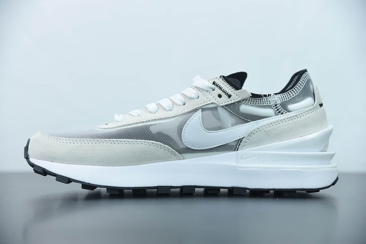 耐克Nike Waffle One Summit White 白灰色网面透气休闲跑步鞋纯原版本 货号：DA7995-100