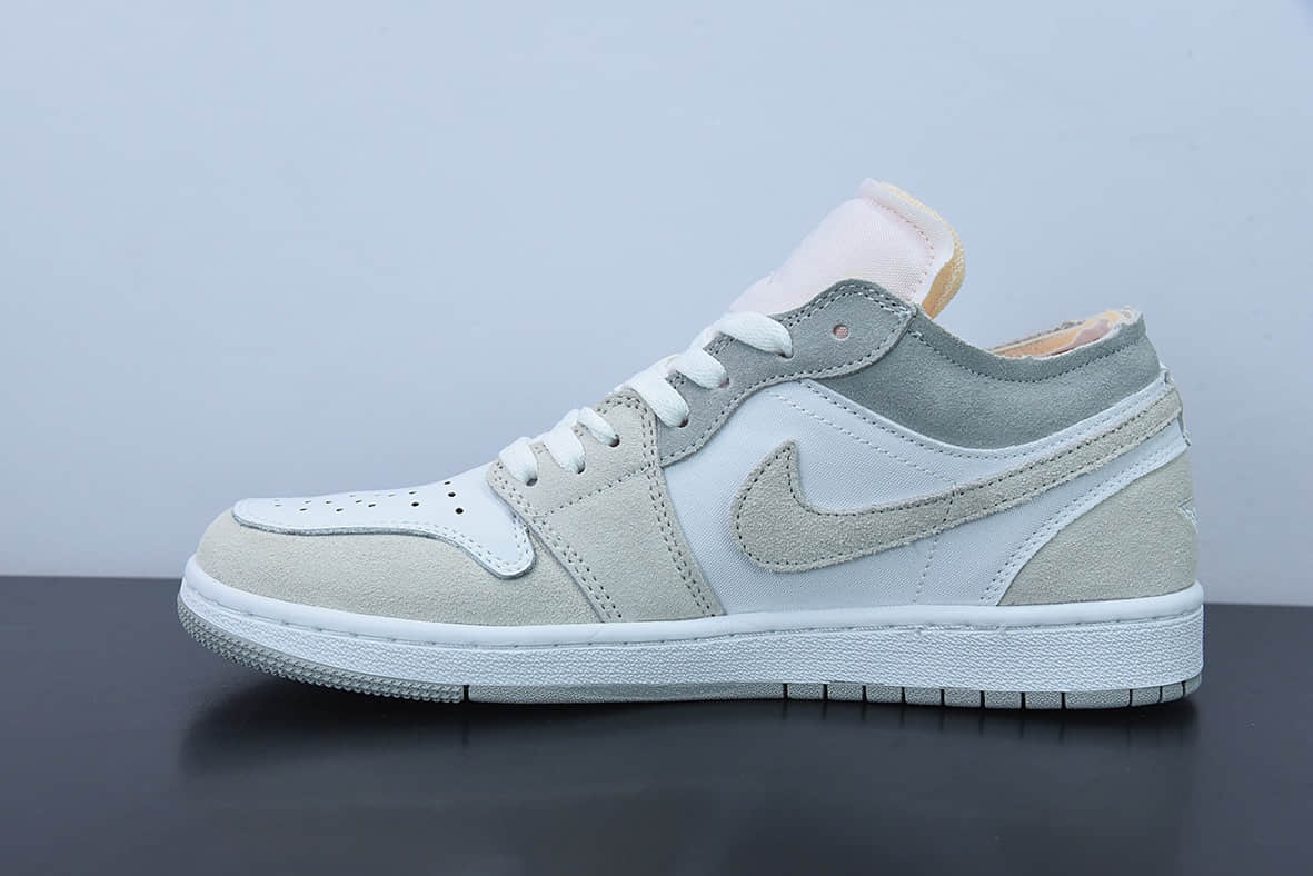 乔丹Air Jordan 1 Low SE Craft White and Phantom 白灰 AJ1乔1低帮休闲板鞋纯原版本 货号：DN1635-100