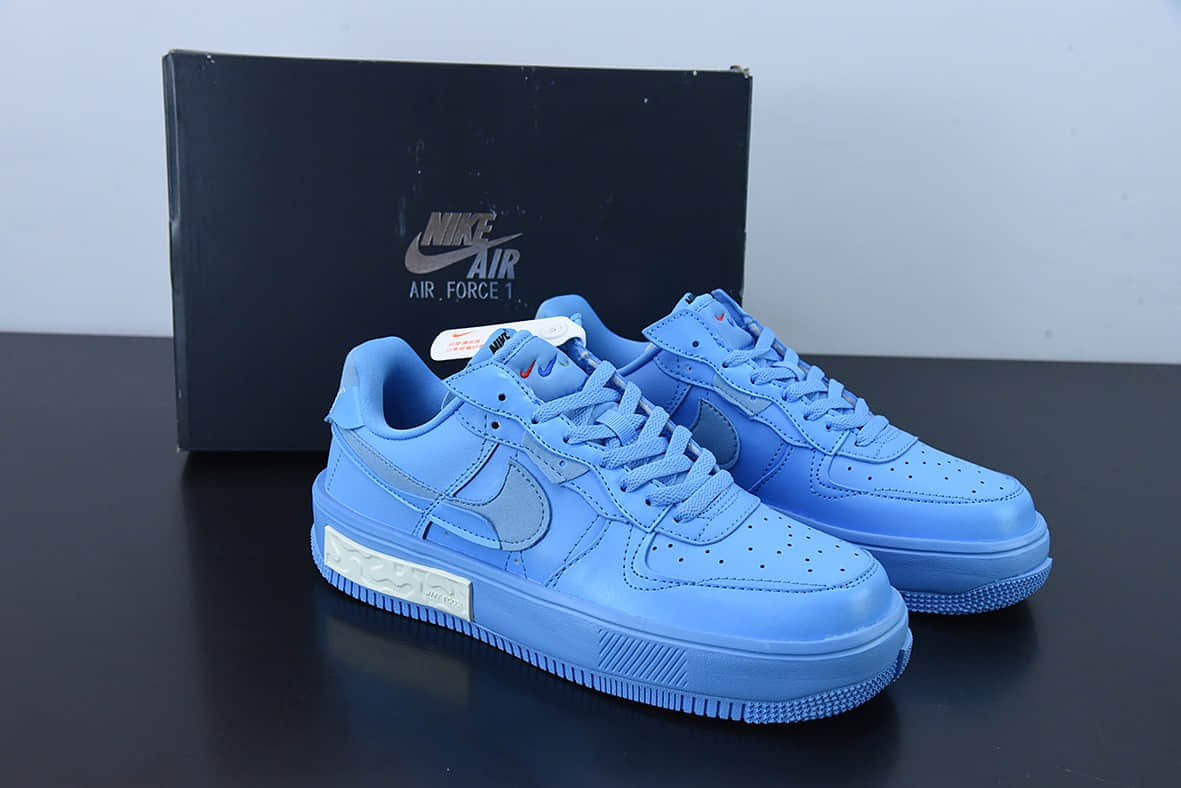 耐克Nike Air Force 1 Fontanka 白蓝全新时尚风丰塔卡系列空军一号低帮休闲板鞋纯原版本 货号：DH1290-400