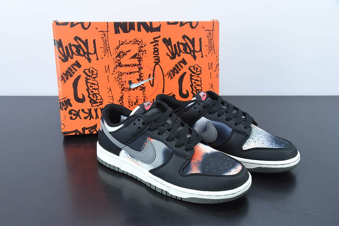 耐克Nike SB Dunk Low Retro PRMGraffiti Black黑橙涂鸦扣篮系列低帮休闲运动滑板板鞋纯原版本 货号：DM0108-001