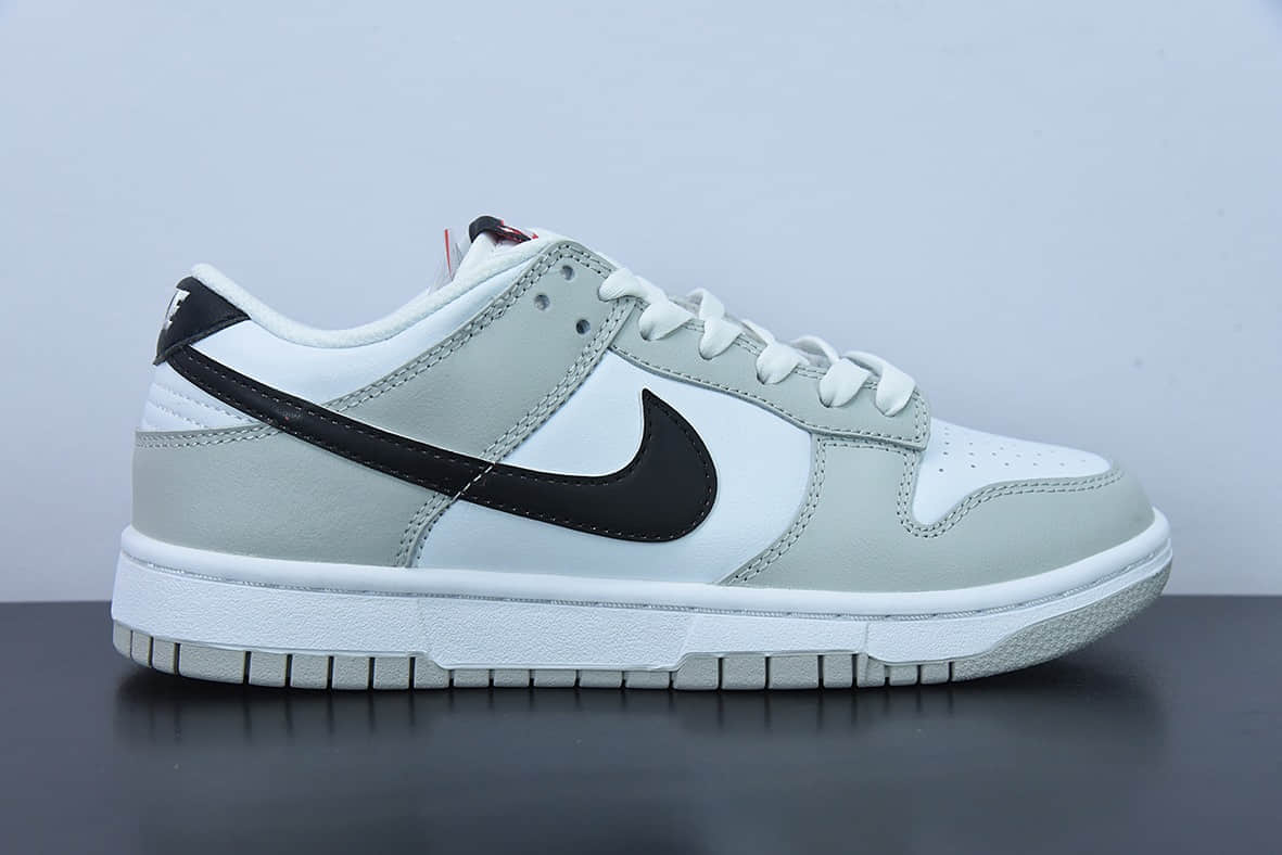 耐克Nike SB Dunk Low 白灰黑钩复古休闲板鞋纯原版本 货号：DR9654-001