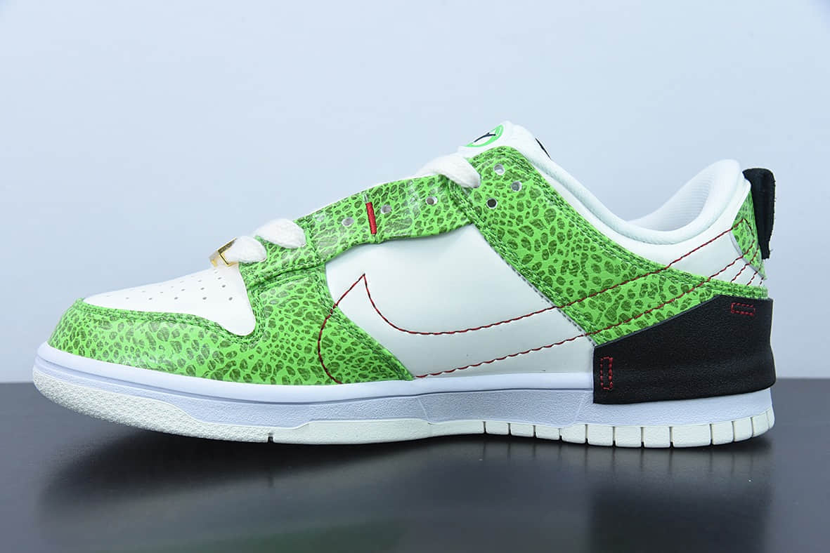 耐克Nike Dunk Low SB金扣绿蛇白绿蛇纹低帮滑板鞋纯原版本 货号：DV1491-101