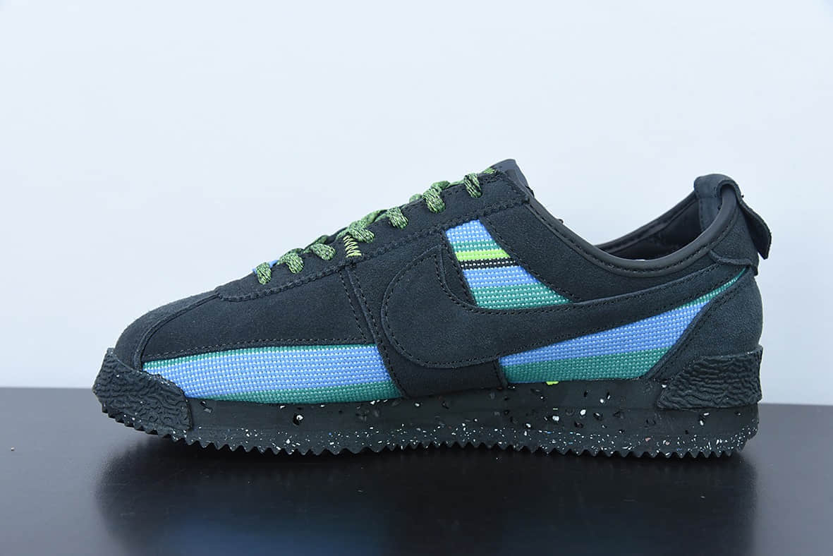 耐克Nike Union LA x Nike Cortez LowBlack联乘洛杉矶知名店铺黑蓝阿甘改良初代低帮复古休闲鞋纯原版本 货号:DR1413-001