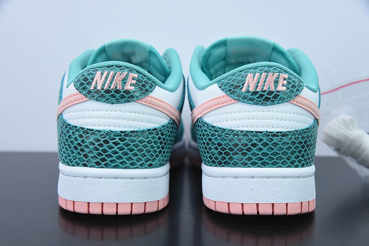 耐克Nike Dunk Low “Snake Skin” 白绿粉蛇纹低帮休闲滑板鞋纯原版本 货号：DR8577-300