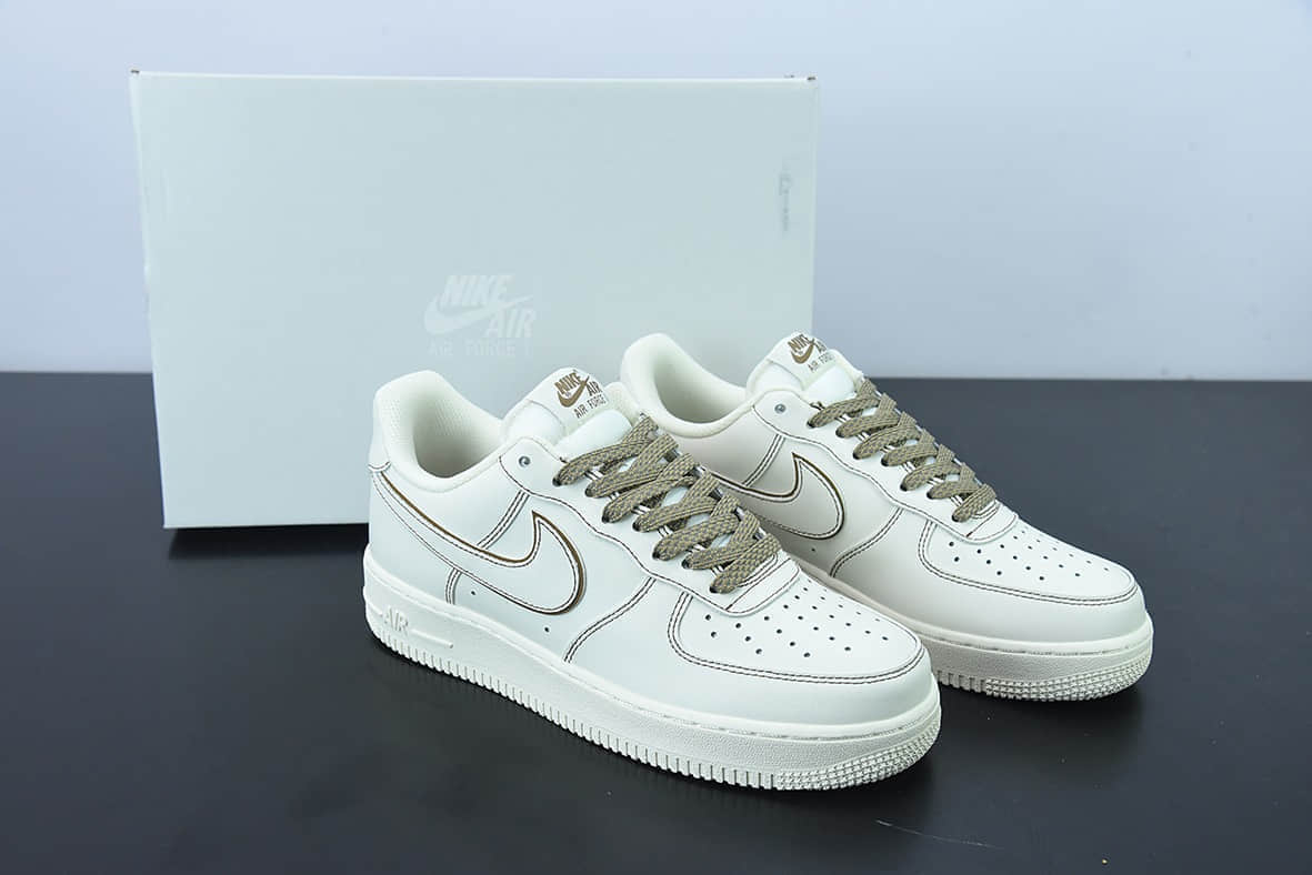耐克Nike Air Force 1 Low 米棕线3M满天星空军一号低帮休闲板鞋纯原版本 货号：315122-808