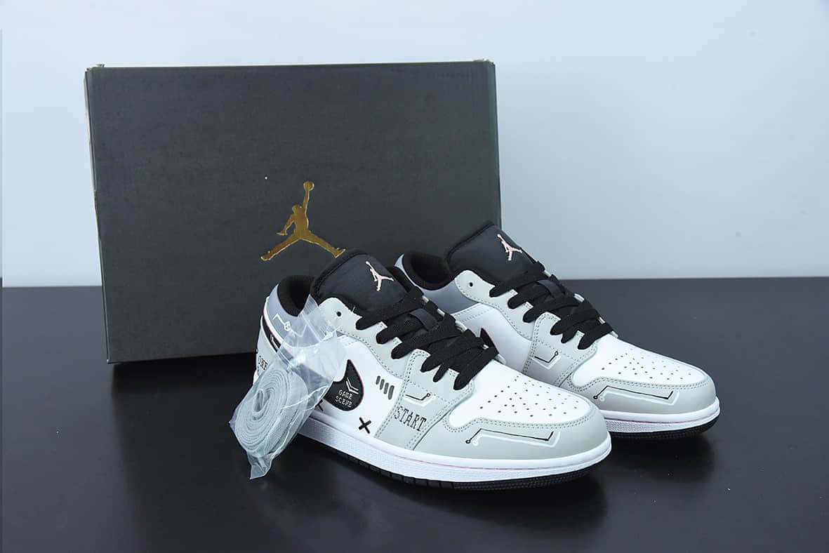 乔丹Air Jordan AJ1 Low电玩主题PS5灰白低帮休闲板鞋纯原版本 货号：553558-062