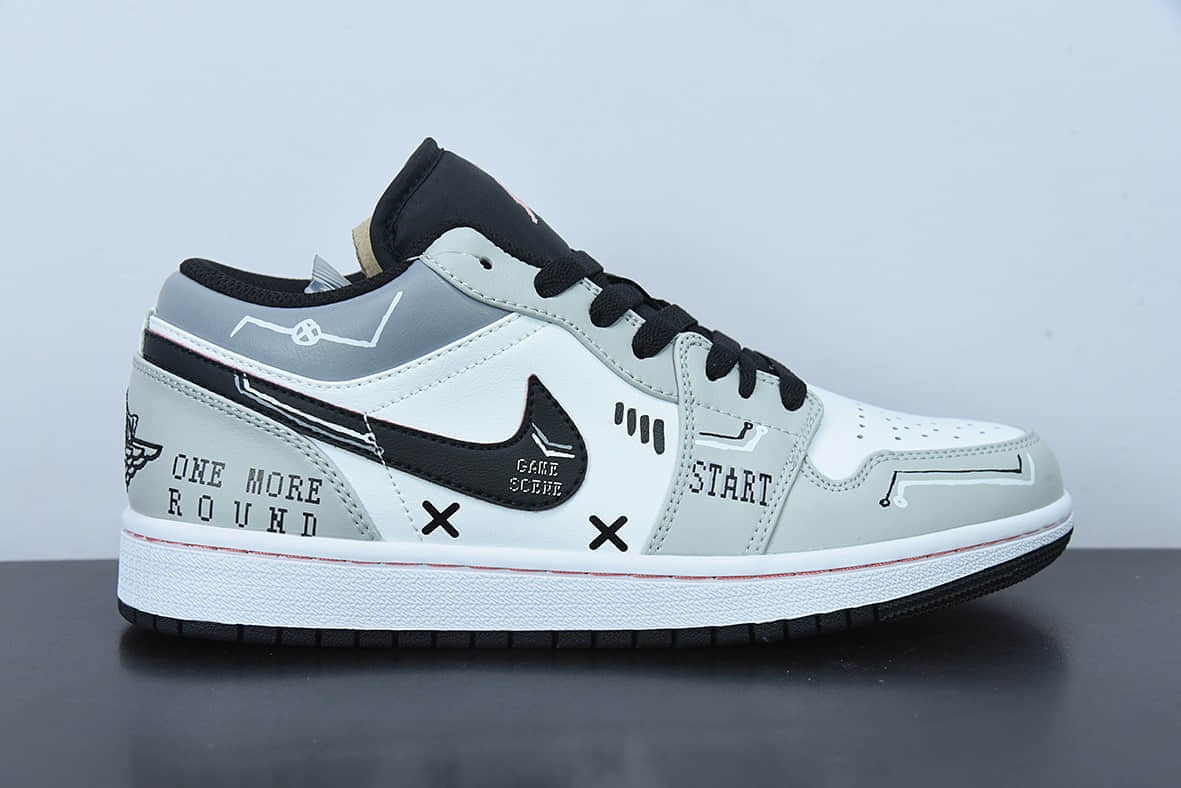乔丹Air Jordan AJ1 Low电玩主题PS5灰白低帮休闲板鞋纯原版本 货号：553558-062
